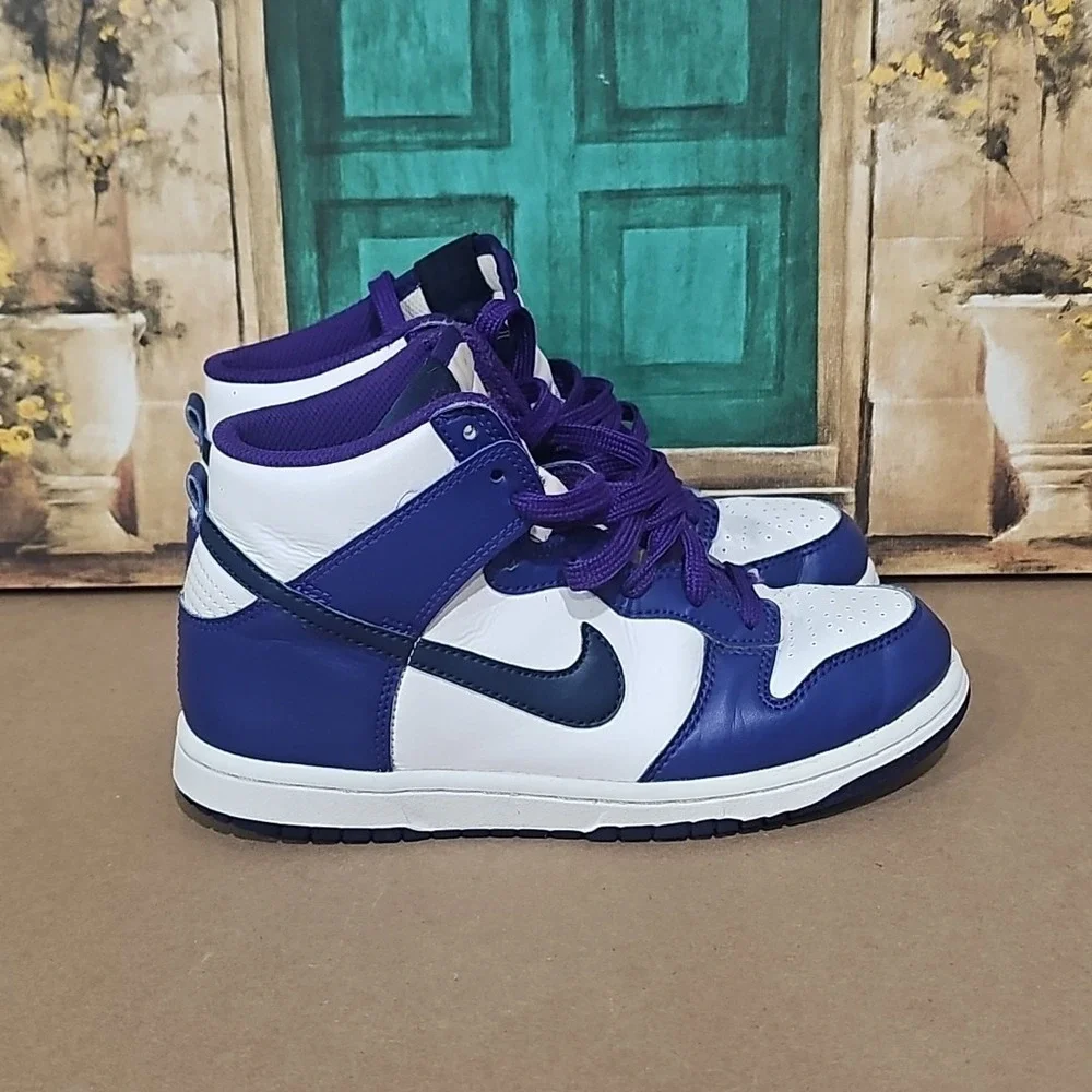 Nike Dunk Hi White/Midnight Navy DH9753-100 GS Size 3Y